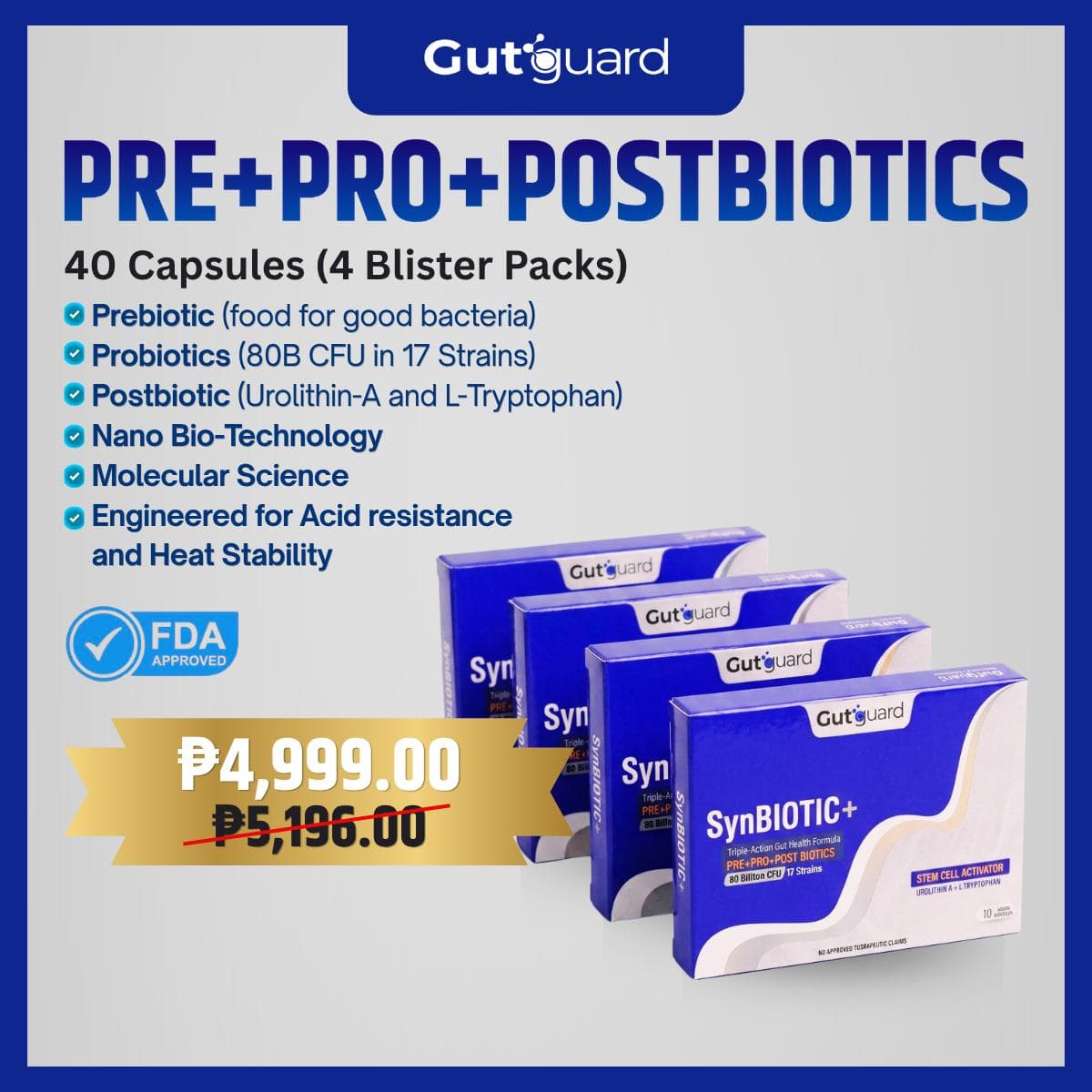 GutGuard SynBiotic+ Start Protocol Triple Biotic